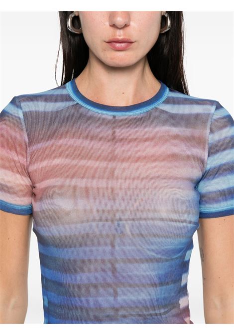 t-shirt water baby donna azzurra, blu e pesca JEAN PAUL GAULTIER | 25/03-W-TO318-M005P565034